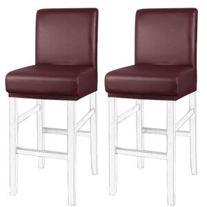 Waterproof Bar Stool Covers Counter Short Back Chair 2pcs Burgundy